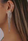 Boucles d'Oreilles Pendantes Pampilles Ailes Scintillantes en Argent