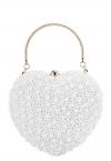 Pochette Cœur Full Pearl Blanc Pur