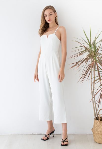 Eternal Neatness Cami Jumpsuit en blanc