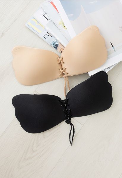 Soutien-gorge push-up collant nude avec cordon de serrage