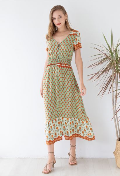 Robe maxi bohème fleurie Tenerife Vacay