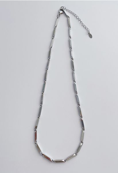 Collier de clavicule en métal en acier inoxydable en forme de bambou