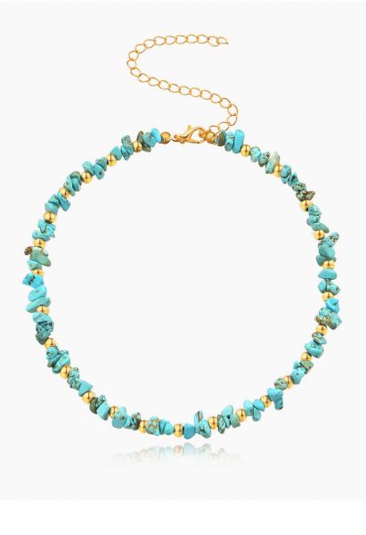 Collier Irrégulier Pierre Naturelle en Turquoise