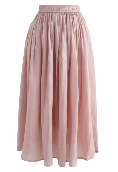 Jupe midi plissée Sleek Beauties en rose