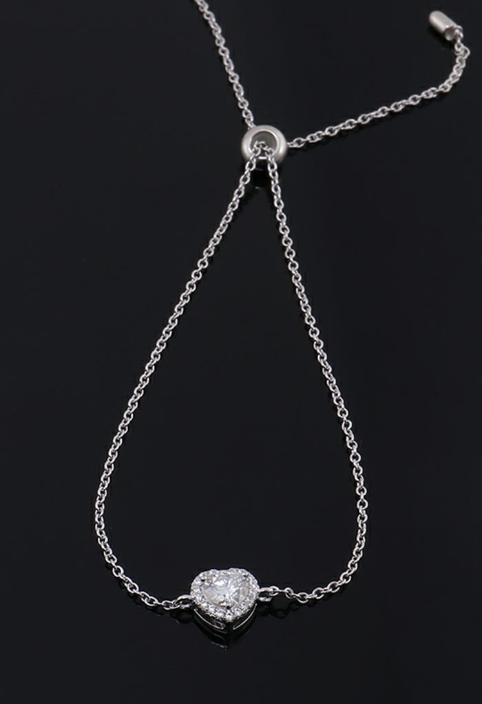 Pendentif Coeur Bracelet Moissanite Diamant