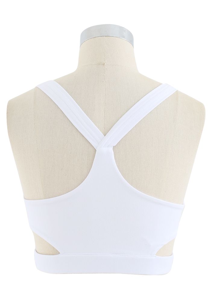 Soutien-gorge de sport Wrap Design à faible impact en blanc