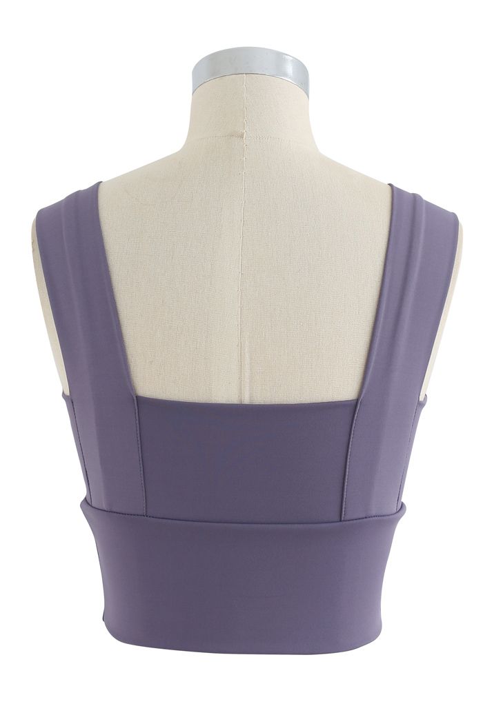 Soutien-Gorge de Sport pour Impact Moyen avec Coutures à Bretelles en Violet