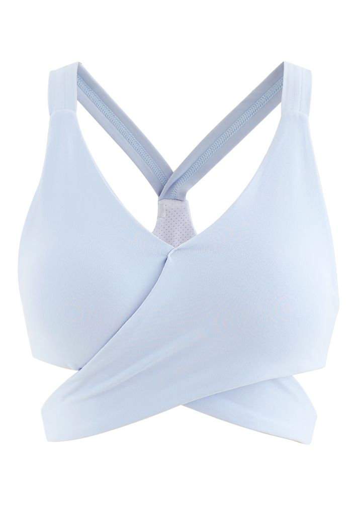 Soutien-gorge de sport à faible impact Wrap Design en bleu bébé