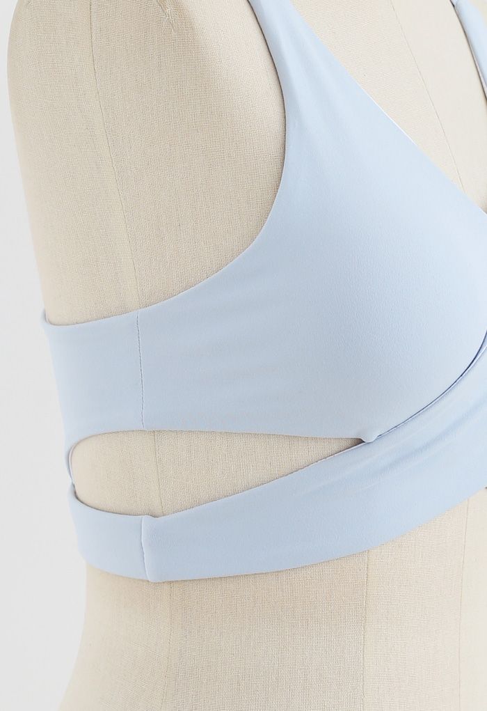 Soutien-gorge de sport à faible impact Wrap Design en bleu bébé