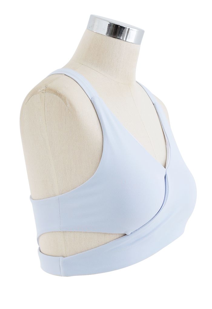 Soutien-gorge de sport à faible impact Wrap Design en bleu bébé