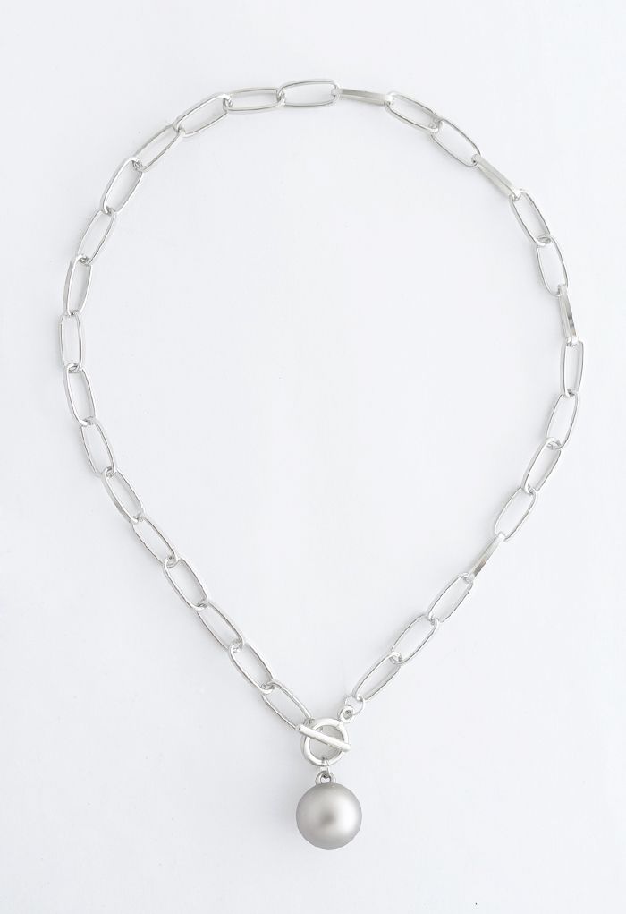 Collier chaîne boule ovale en argent