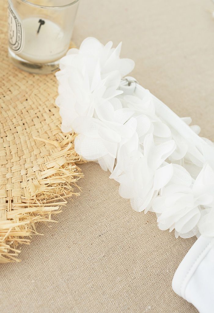 Maillot de bain une pièce à dos ouvert en maille à fleurs