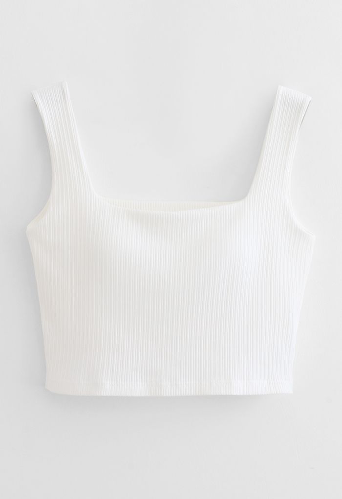 Débardeur bandeau Simple Lines en blanc