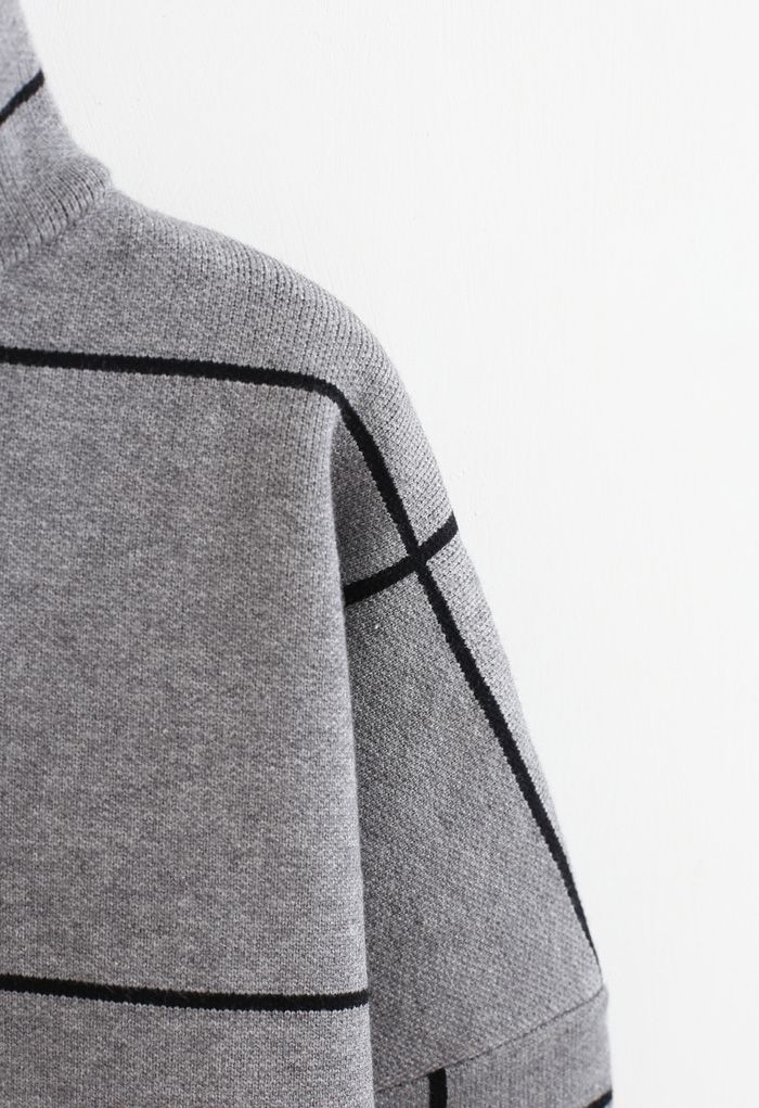 Pull à col roulé Grid en gris