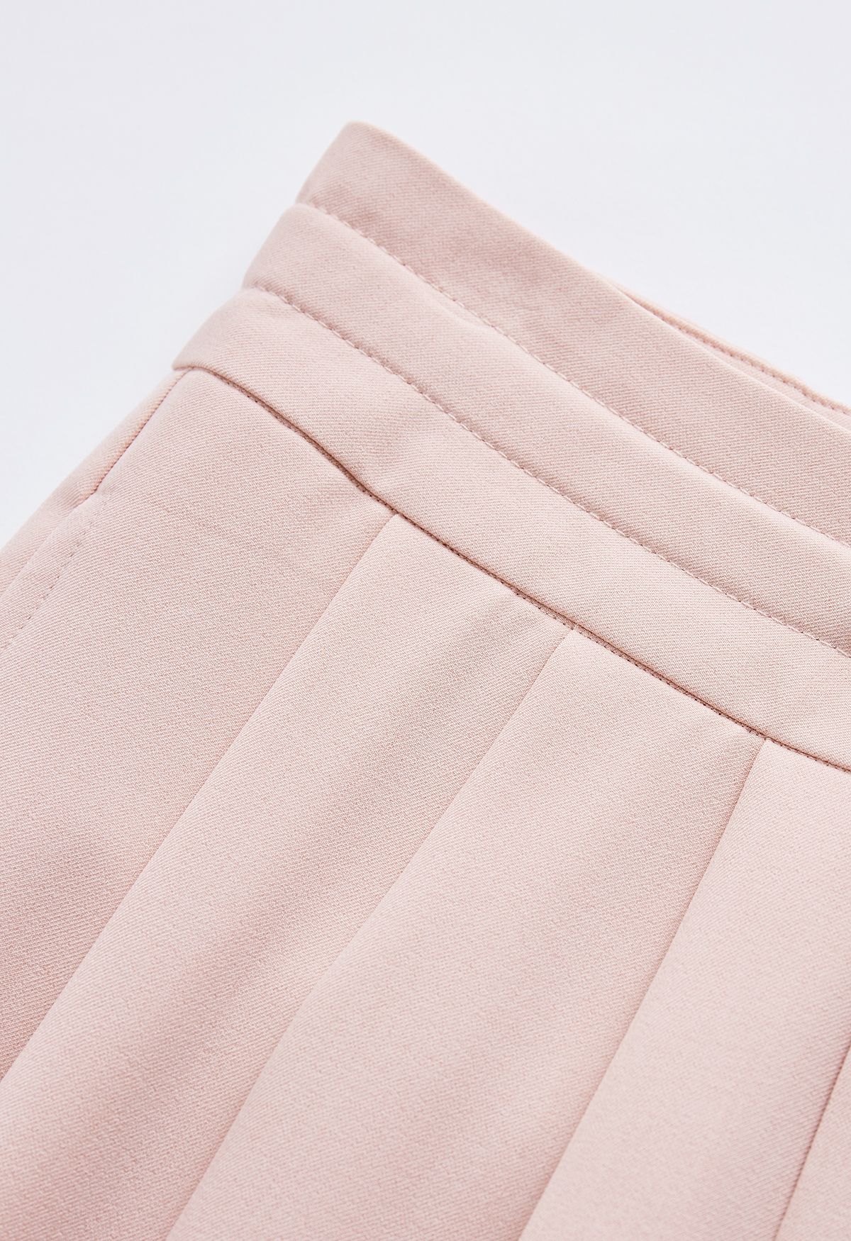 Pantalon large à taille avec cordon de serrage et détails plissés en rose