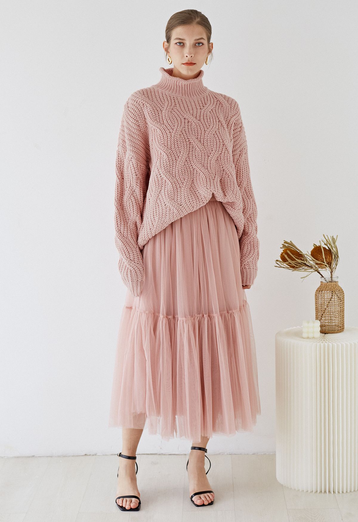 Ne peut pas laisser aller jupe en tulle Mesh en rose