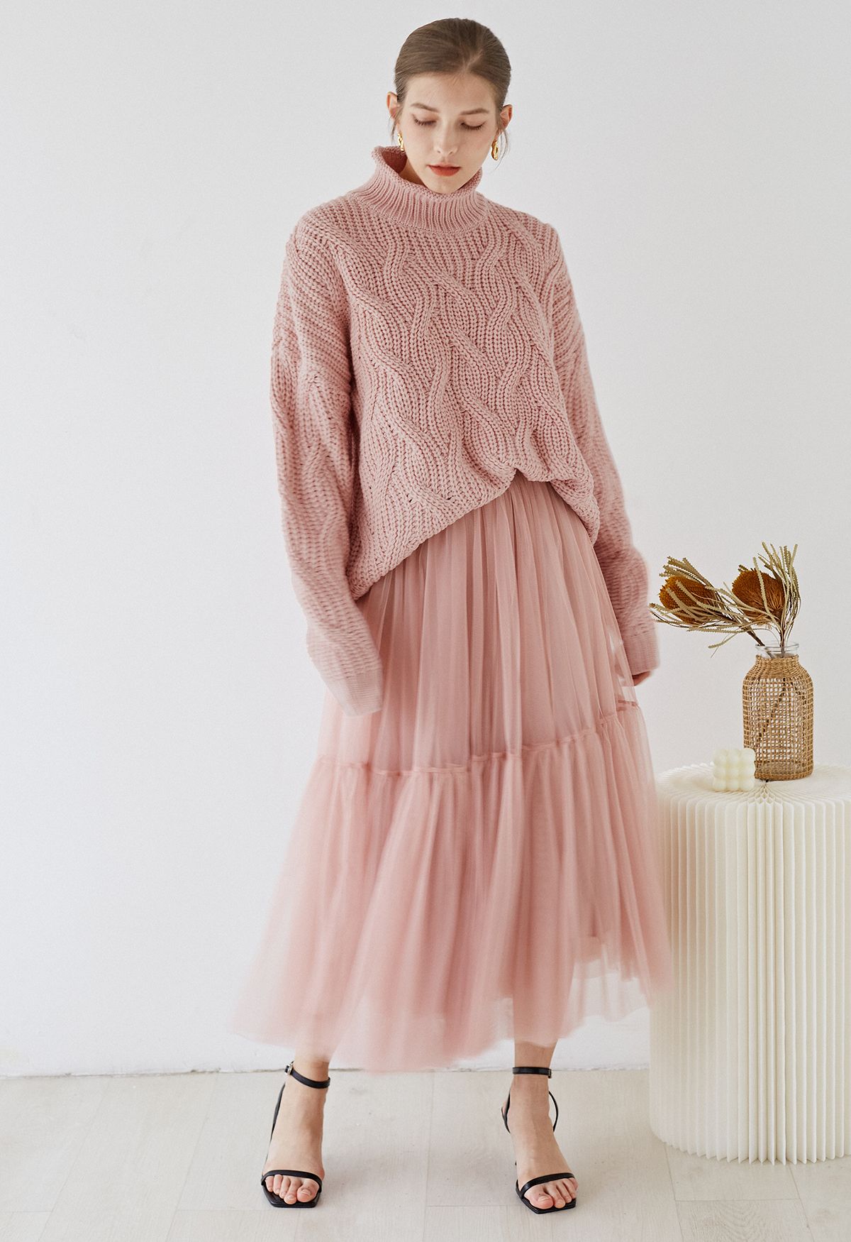 Ne peut pas laisser aller jupe en tulle Mesh en rose