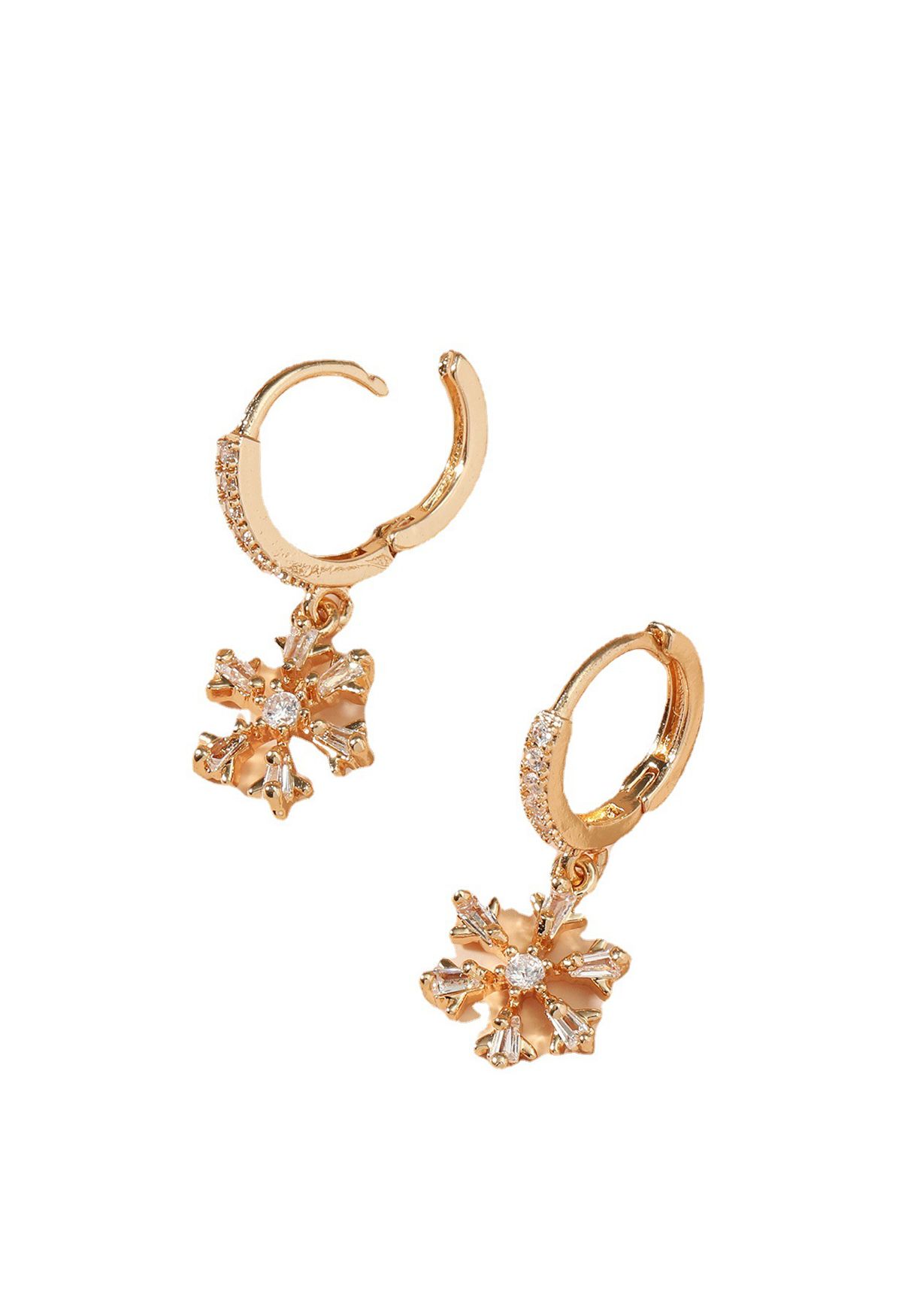 Boucles d'Oreilles Garniture Zircon Flocon de Neige