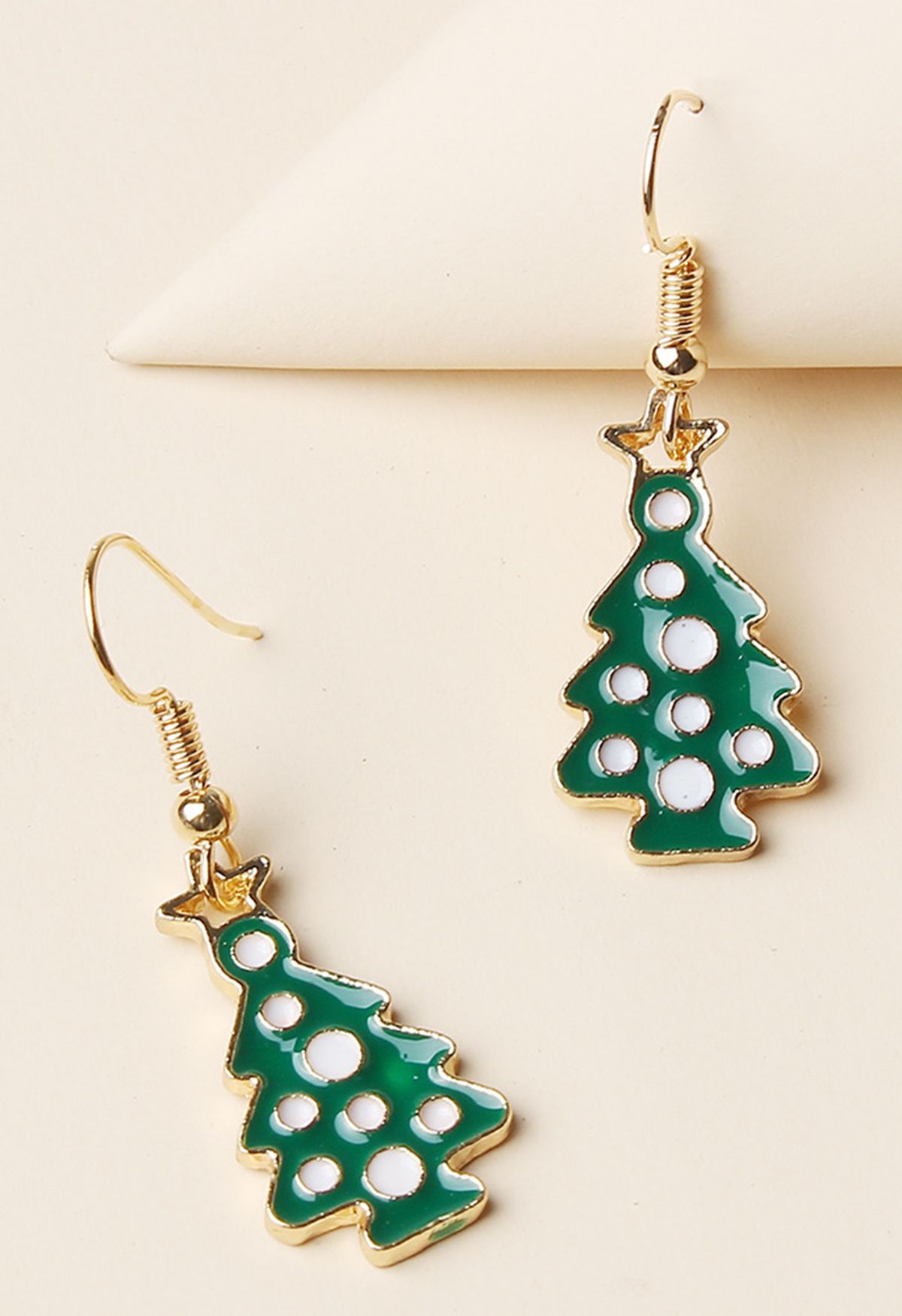 Boucles d'Oreilles Brillantes Sapin de Noël