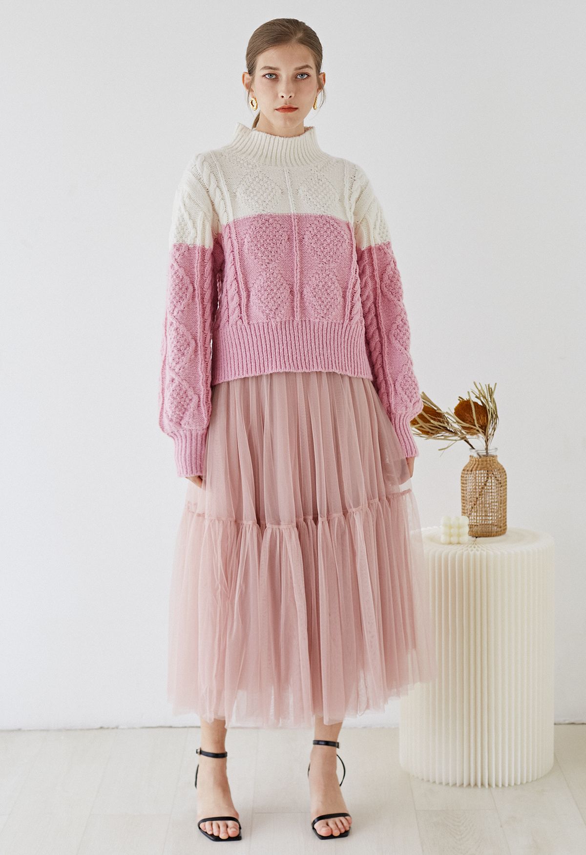 Ne peut pas laisser aller jupe en tulle Mesh en rose