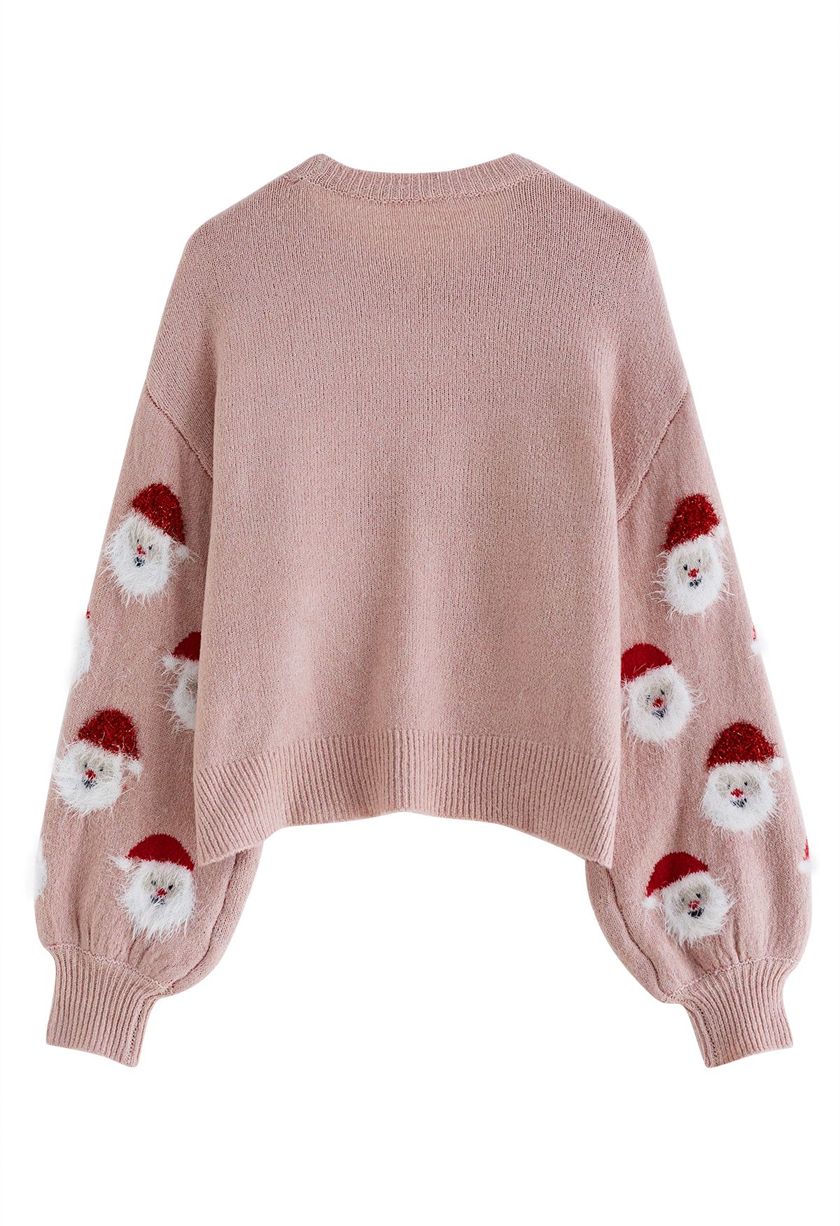 Haut en Tricot Père Noël Fuzzy en Rose