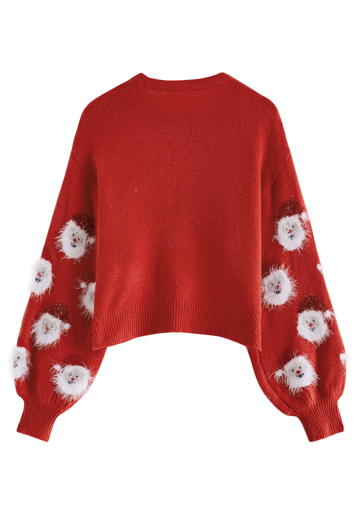 Haut en Tricot Père Noël Fuzzy en Rouge