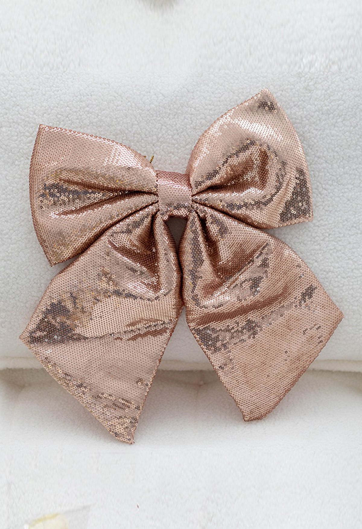 Ornement de Noël Bowknot Full Sequins en Champagne