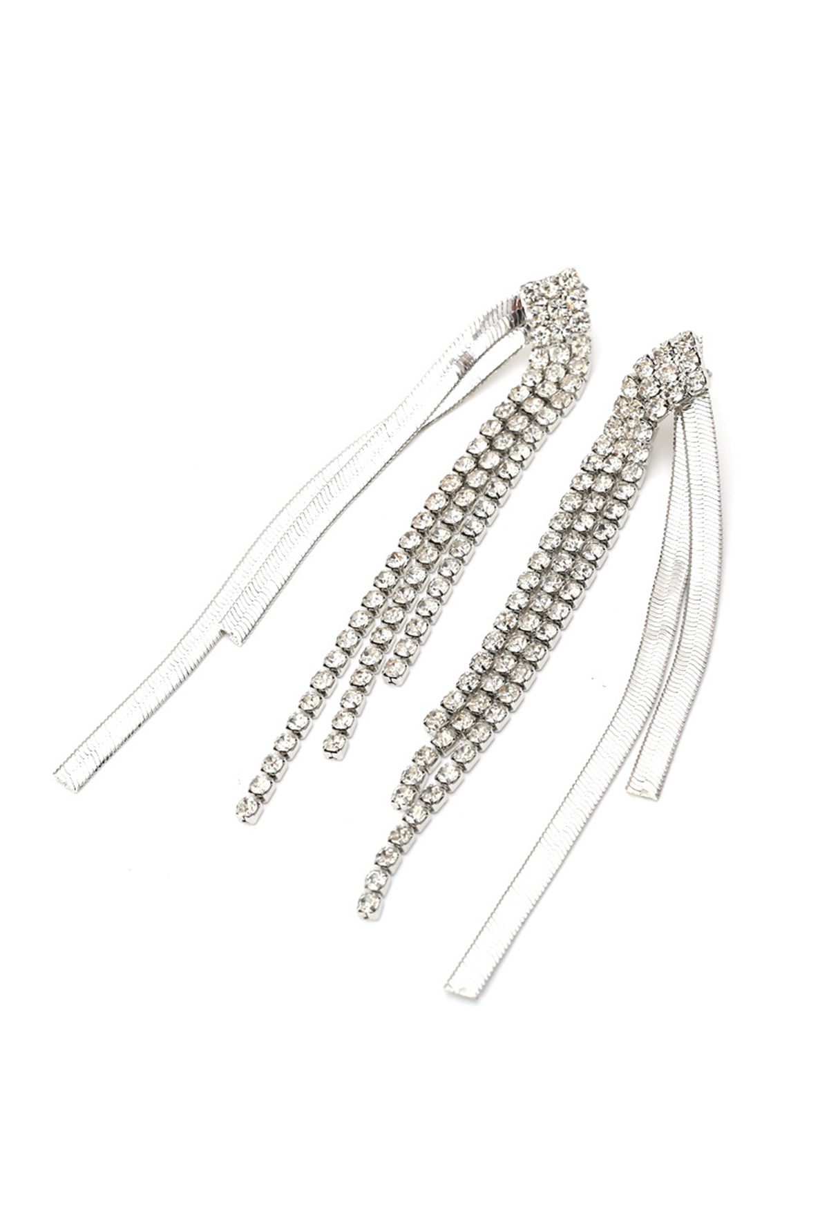 Boucles d'oreilles pendantes de luxe avec diamants en argent