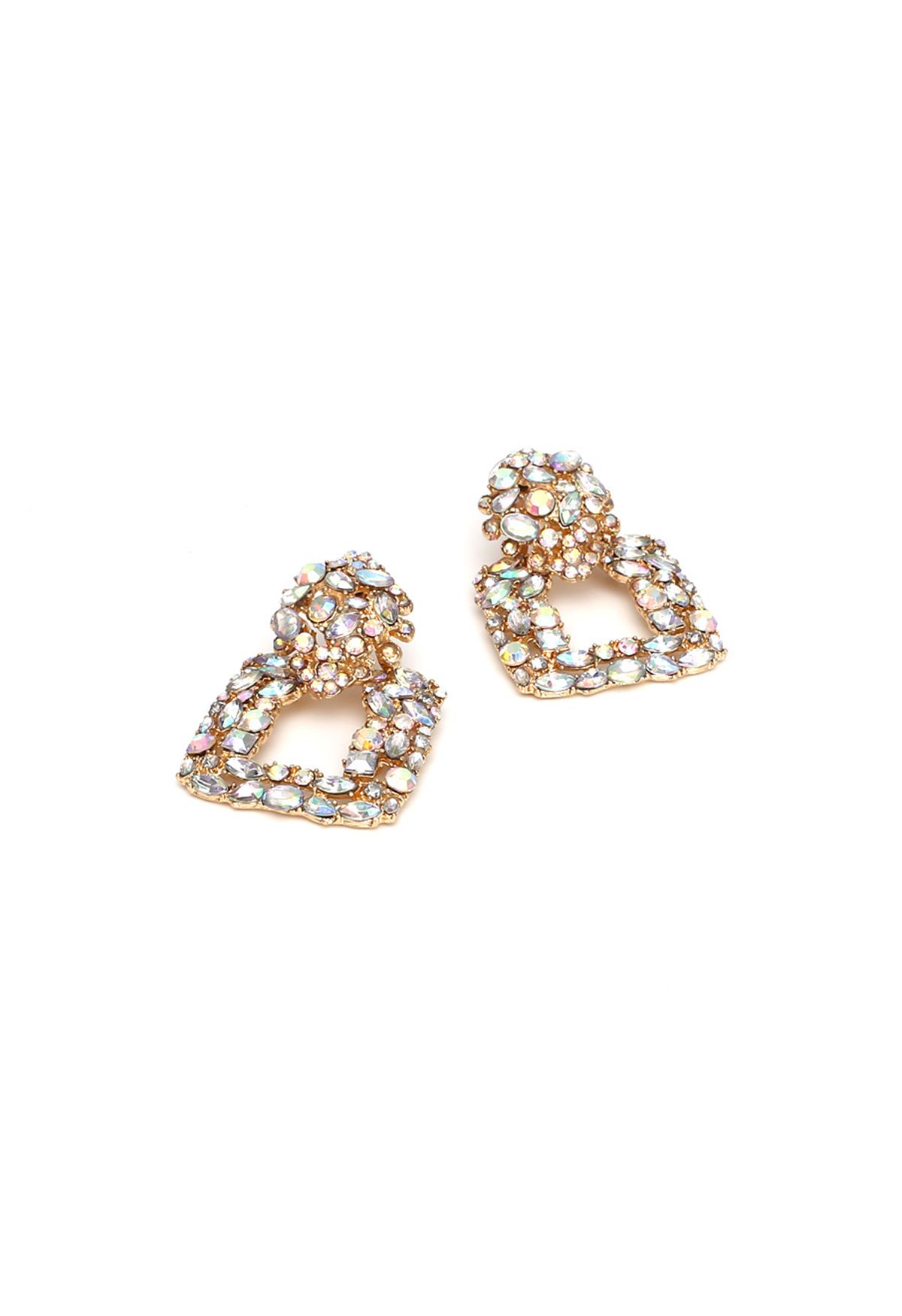 Boucles d'oreilles diamant brillant géométrique rétro