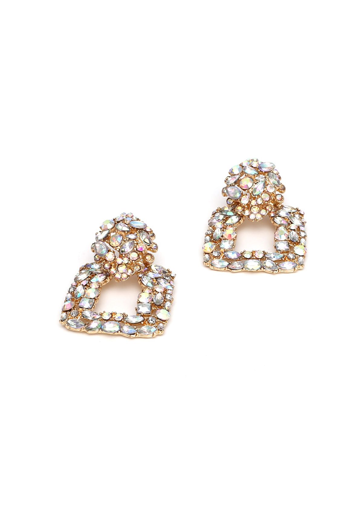 Boucles d'oreilles diamant brillant géométrique rétro