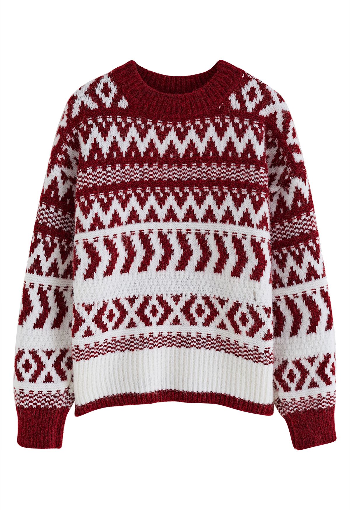 Pull fantaisie en grosse maille Fair Isle