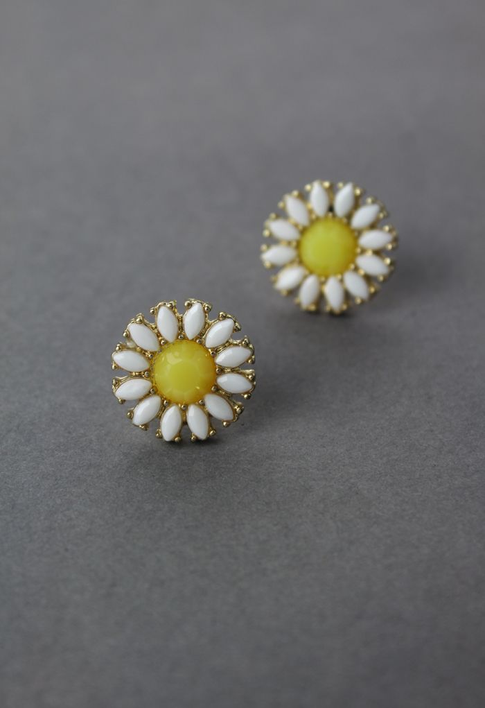 Boucles d'Oreilles gai Marguerite Perles