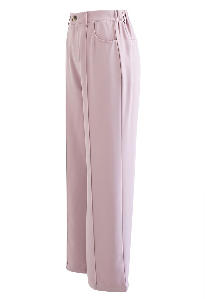 Pantalon décontracté de couleur unie Breezy en rose