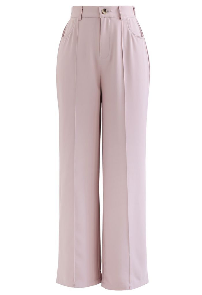 Pantalon décontracté de couleur unie Breezy en rose