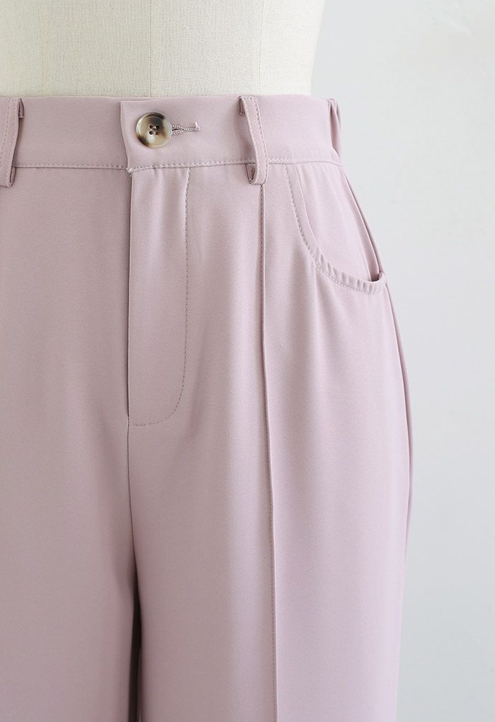 Pantalon décontracté de couleur unie Breezy en rose