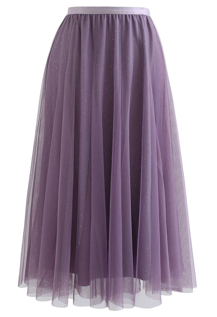 Jupe en tulle décorée de cristaux Rambling en violet