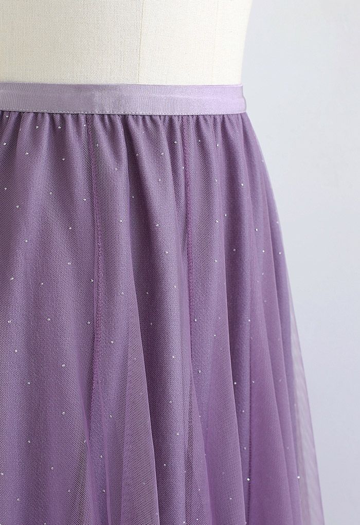 Jupe en tulle décorée de cristaux Rambling en violet