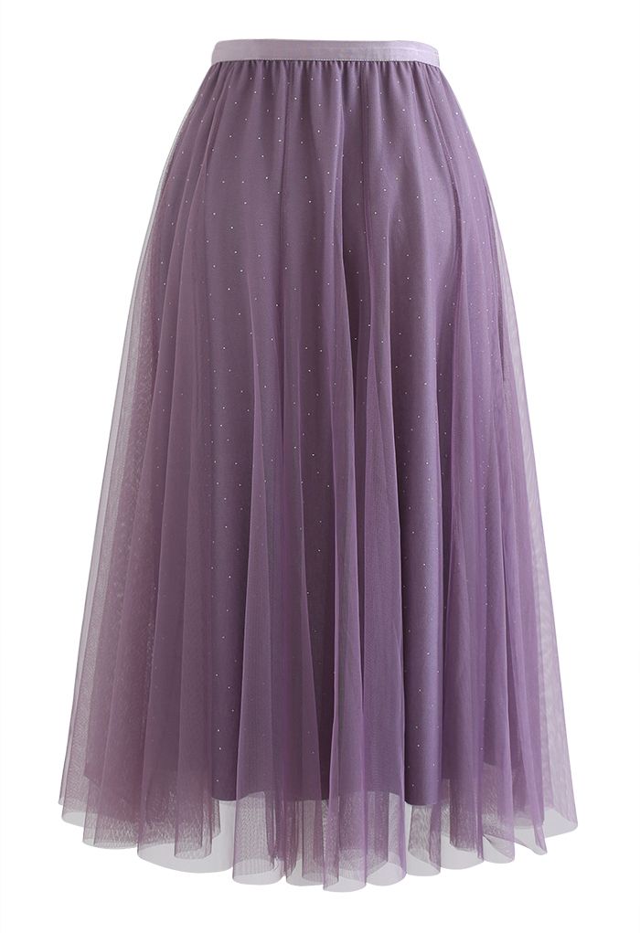 Jupe en tulle décorée de cristaux Rambling en violet