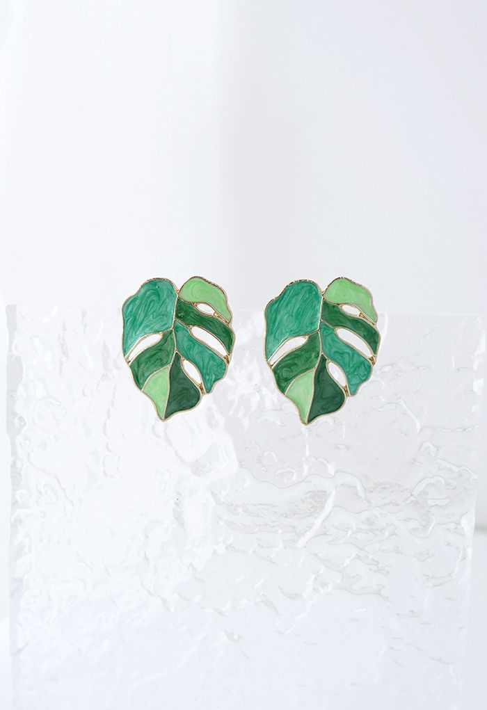 Boucles d'Oreilles Feuille de Verdure