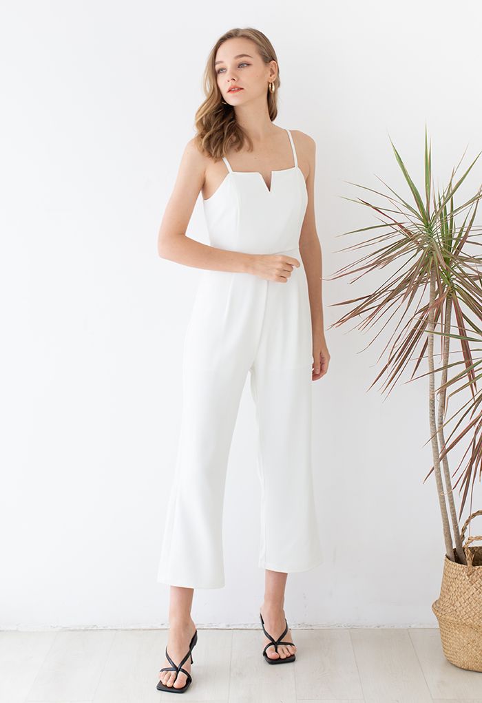 Eternal Neatness Cami Jumpsuit en blanc