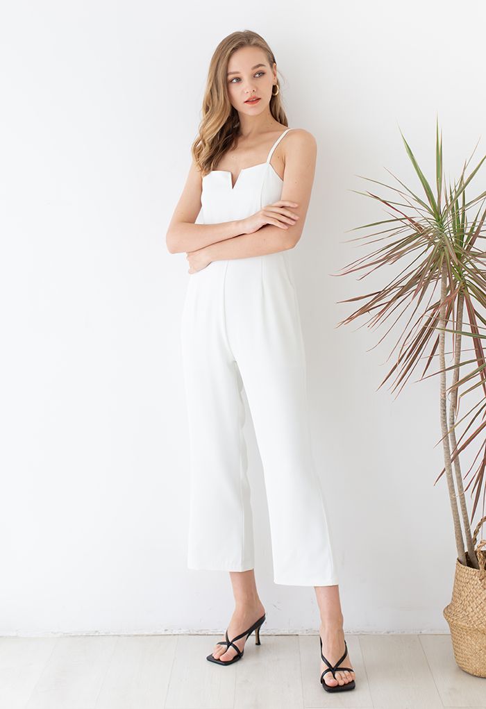 Eternal Neatness Cami Jumpsuit en blanc