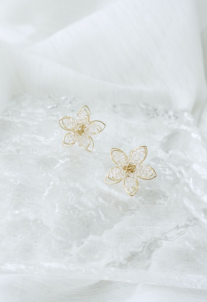 Boucles d'oreilles évidées Lotus 3D