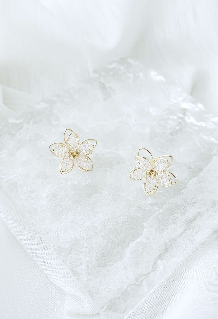 Boucles d'oreilles évidées Lotus 3D