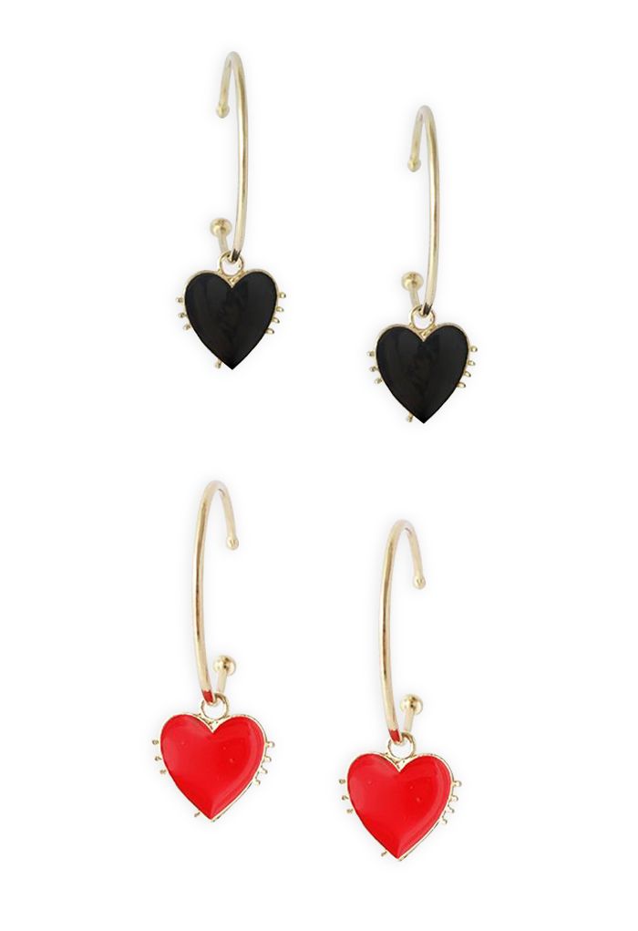 Boucles d'oreilles créoles dorées en forme de coeur