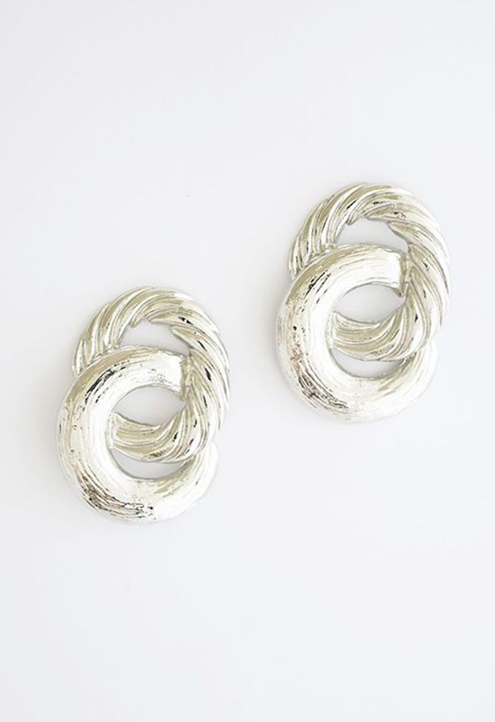 Boucles d'oreilles en argent Twist Circle