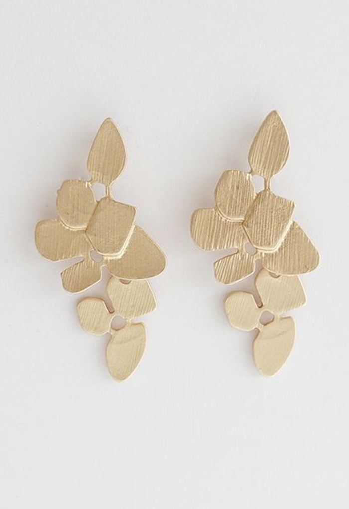 Boucles d'Oreilles Fleur Feuilles