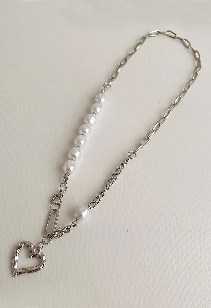 Collier de perles épissé coeur creux