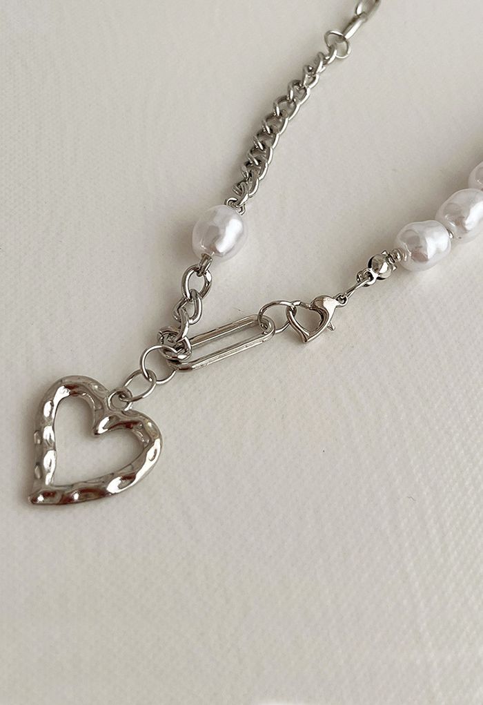 Collier de perles épissé coeur creux