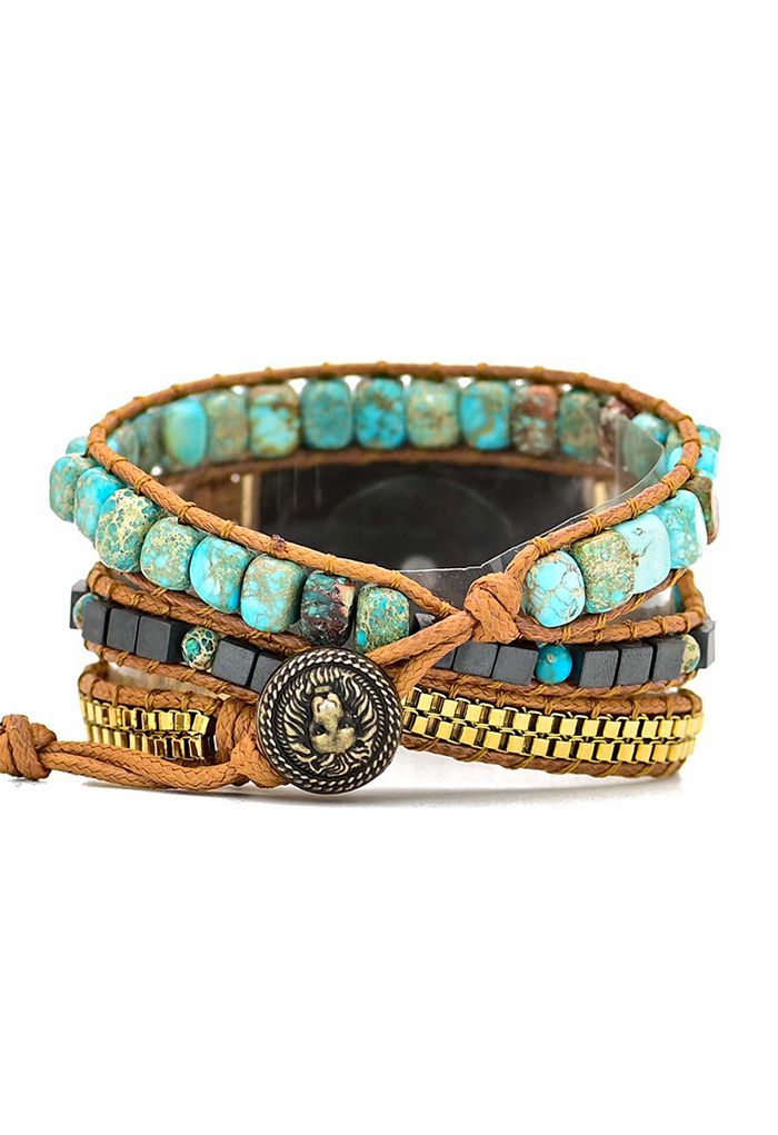 Bracelet de montre en pierre naturelle turquoise