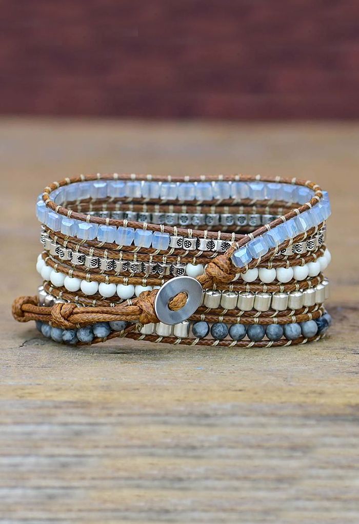 Bracelet de montre tendance à tissage multi-perles